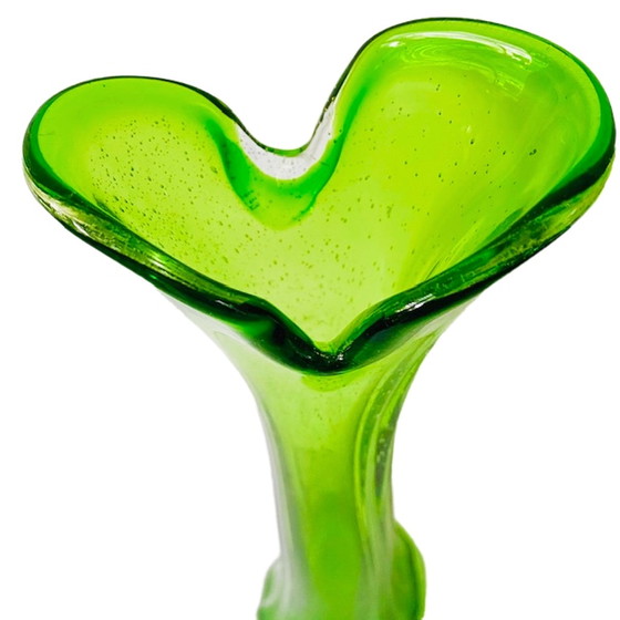 Image 1 of Groene glazen vaas XL Murano stijl vintage