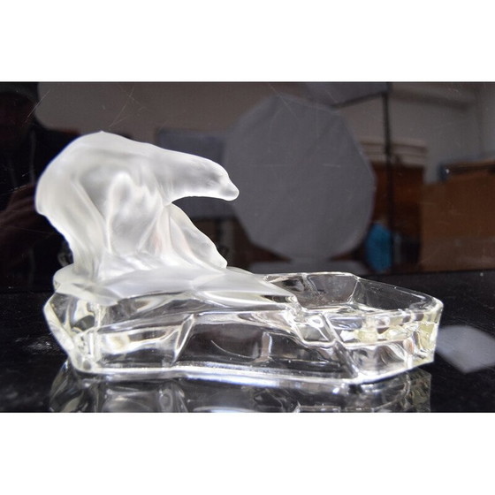 Image 1 of Art deco vintage asbak door Karl Zentner voor Glasswork Libochovice, Tsjecho-Slowakije 1930