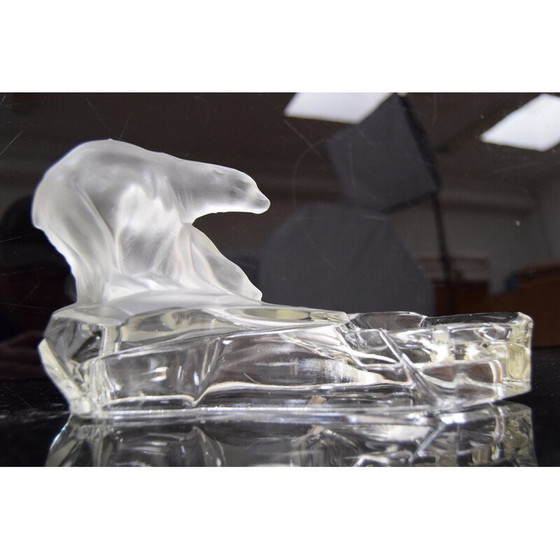 Image 1 of Art deco vintage asbak door Karl Zentner voor Glasswork Libochovice, Tsjecho-Slowakije 1930