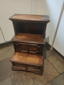 Vintage kersenhouten bibliotheek / kniebord met lade en klep