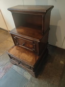 Vintage kersenhouten bibliotheek / kniebord met lade en klep