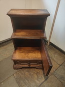 Vintage kersenhouten bibliotheek / kniebord met lade en klep
