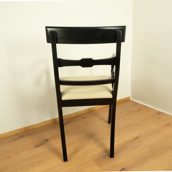 Image 1 of Vintage zwart gebeitste mahonie fauteuil uit Engeland