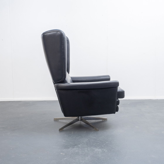 Image 1 of 60s leren fauteuil, vintage