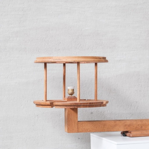 Vintage houten hanglamp van Guillerme en Chambron, Frankrijk 1960