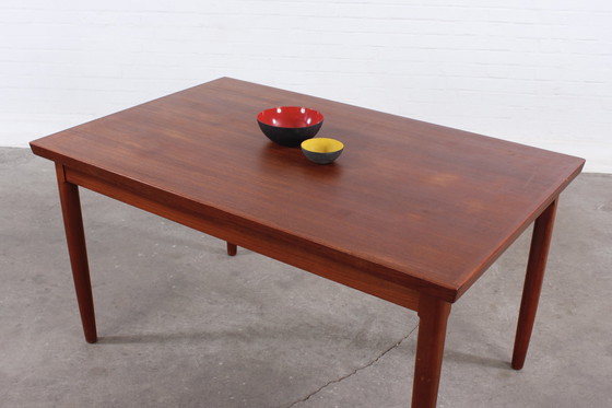 Image 1 of Vintage teakhouten tafel Deens Mid Century ontwerp jaren 50 60