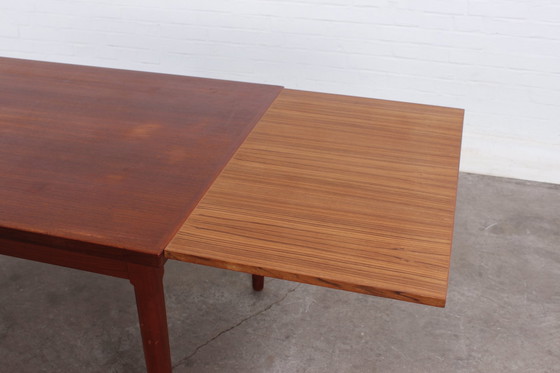 Image 1 of Vintage teakhouten tafel Deens Mid Century ontwerp jaren 50 60