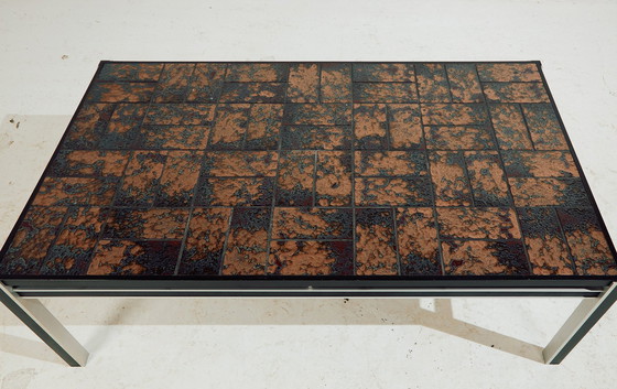 Image 1 of Mk10681 Staal en keramiek salontafel, set van 2