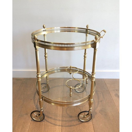 Vintage ronde messing trolley van het huis Baguès, 1940
