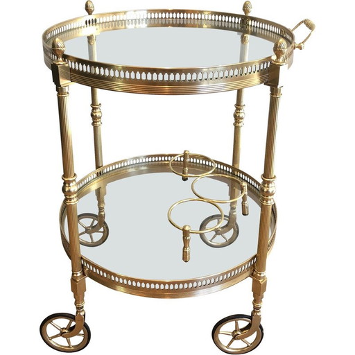 Vintage ronde messing trolley van het huis Baguès, 1940