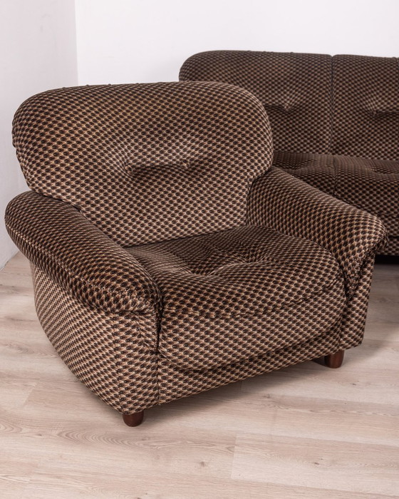 Image 1 of Woonkamer Sofa En Paar Vintage 70S Fauteuils In Italiaans Design Stof
