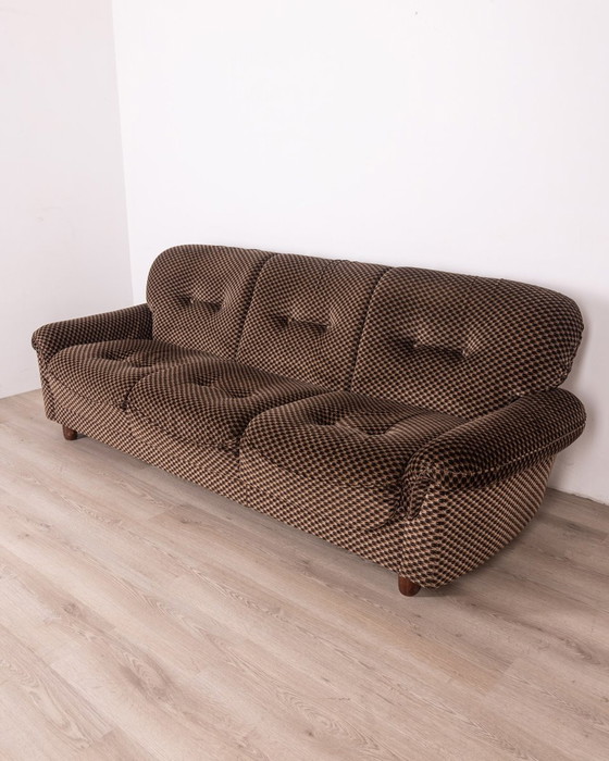 Image 1 of Woonkamer Sofa En Paar Vintage 70S Fauteuils In Italiaans Design Stof