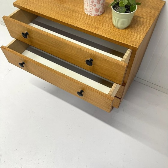 Image 1 of Midcentury Vintage Ladekastje Sixties Zwarte Knop 