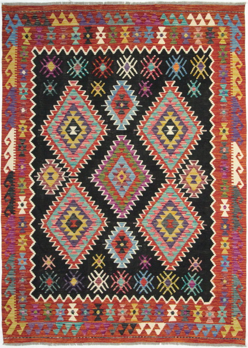 Originele oude stijl Kelim Afghan 244 X 178 Cm Top staat