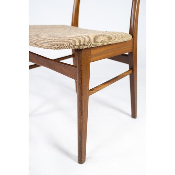 Image 1 of Vintage teak en lichte stoffen stoel Denemarken 1960