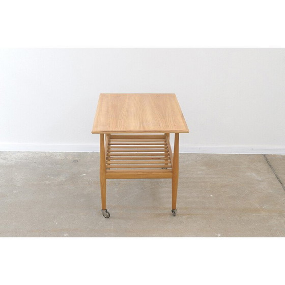 Image 1 of Vintage beukenhouten serveertafel van Krásná Jizba, Tsjecho-Slowakije 1950