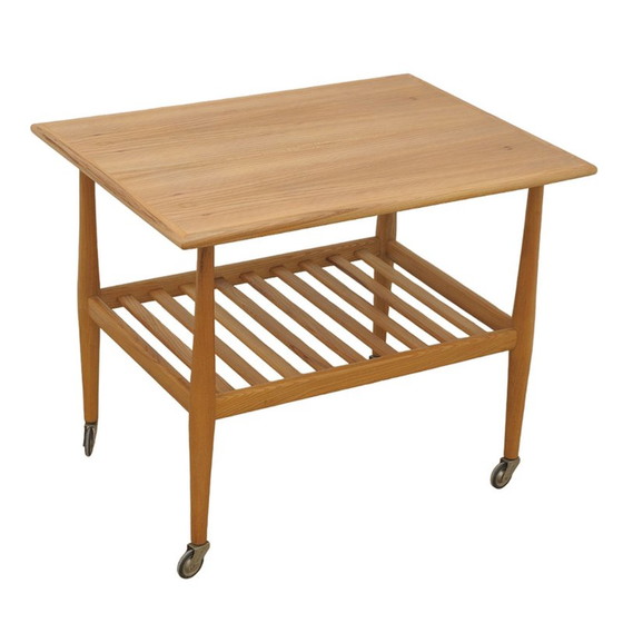 Image 1 of Vintage beukenhouten serveertafel van Krásná Jizba, Tsjecho-Slowakije 1950