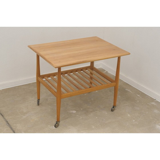 Image 1 of Vintage beukenhouten serveertafel van Krásná Jizba, Tsjecho-Slowakije 1950