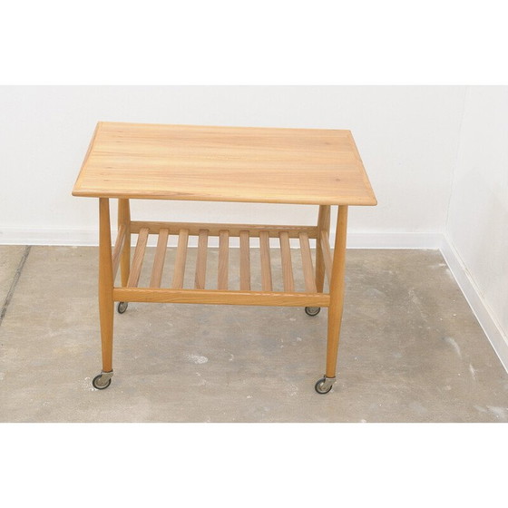 Image 1 of Vintage beukenhouten serveertafel van Krásná Jizba, Tsjecho-Slowakije 1950