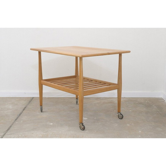 Image 1 of Vintage beukenhouten serveertafel van Krásná Jizba, Tsjecho-Slowakije 1950