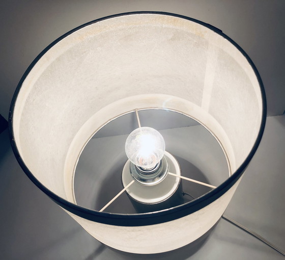 Image 1 of Vintage Tafellamp - Toegeschreven aan Gioffredo Reggiani - Cilinder - Geborsteld Staal - 1970