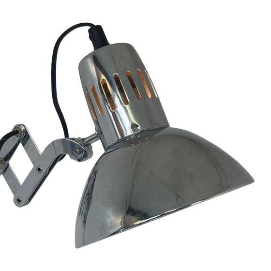 Image 1 of Vintage Schaar Wandlamp - Verchroomd Metaal - Mid Century Modern - ca. 1970's - Uitschuifbaar / Verstelbaar