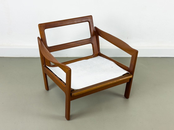 Image 1 of Deense Teakhouten Loungestoel Door Illum Wikkelsø Voor Niels Eilersen, 1960S