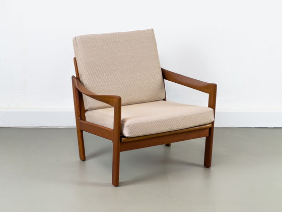 Image 1 of Deense Teakhouten Loungestoel Door Illum Wikkelsø Voor Niels Eilersen, 1960S