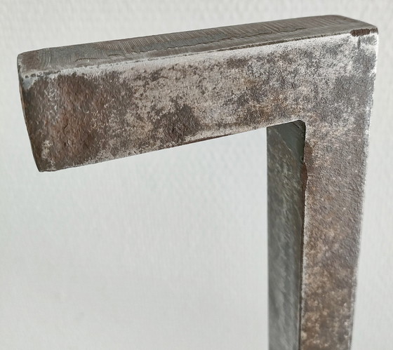 Image 1 of Paar Fleur De Lys Vintage Stalen Andirons