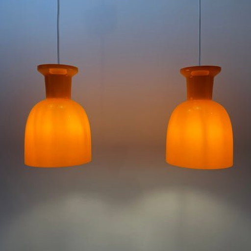 2X Raak Amsterdam B-1203 Hanglampen - Oranje Glas