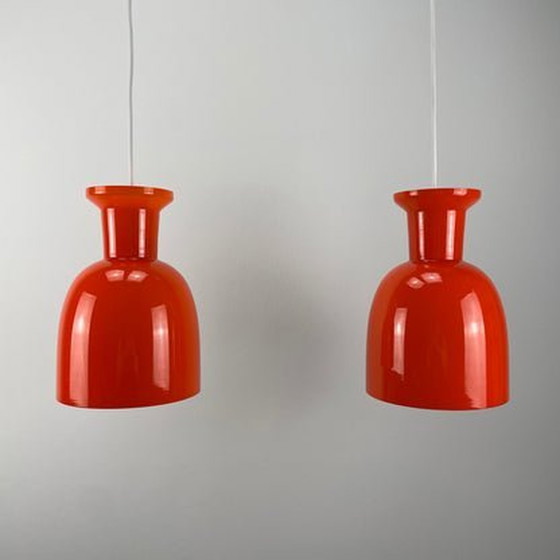 Image 1 of 2X Raak Amsterdam B-1203 Hanglampen - Oranje Glas
