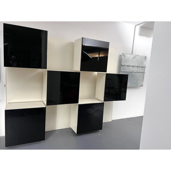 Image 1 of Vintage houten boekenkast van Roberto Monsani voor Acerbis, Italië 1970