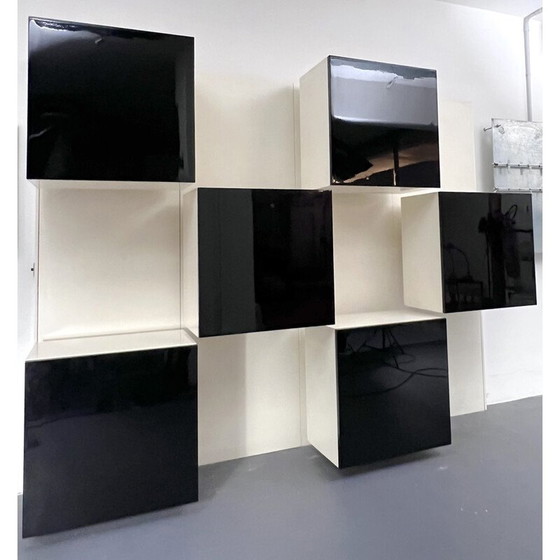 Image 1 of Vintage houten boekenkast van Roberto Monsani voor Acerbis, Italië 1970