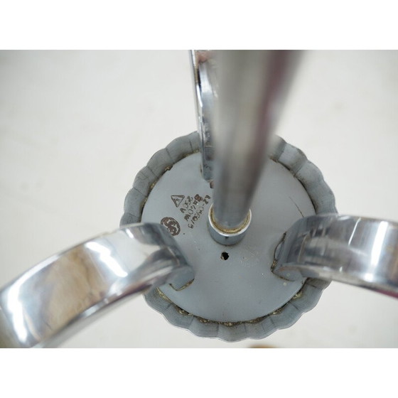 Image 1 of Vintage kroonluchter van chroom en glas, Tsjecho-Slowakije 1960