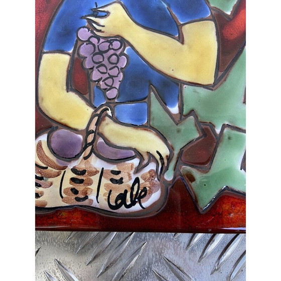 Image 1 of Set van 3 vintage geëmailleerde schilderijen van vrouwen, Frankrijk 1960