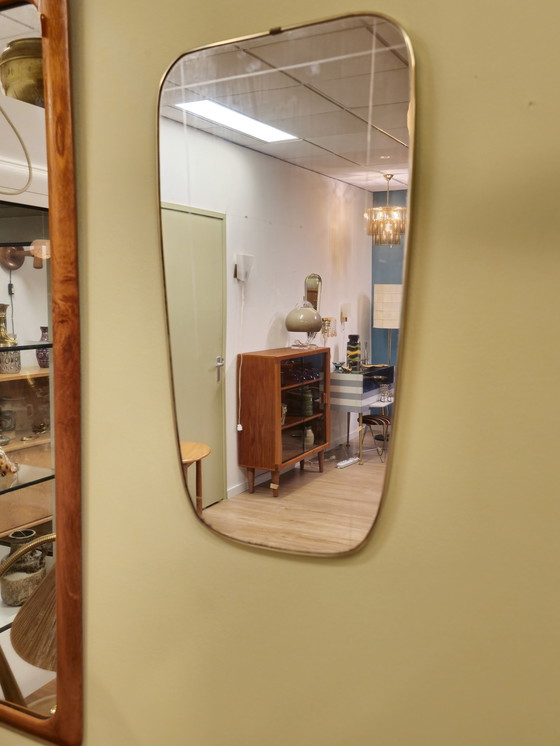 Image 1 of Vintage Wandspiegel Spiegel Mirror Messing Goud