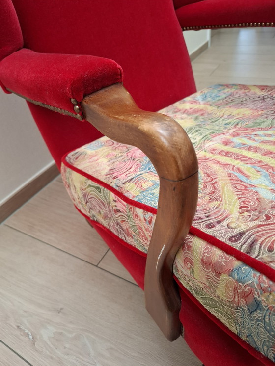 Image 1 of 2x vintage fauteuils - rood