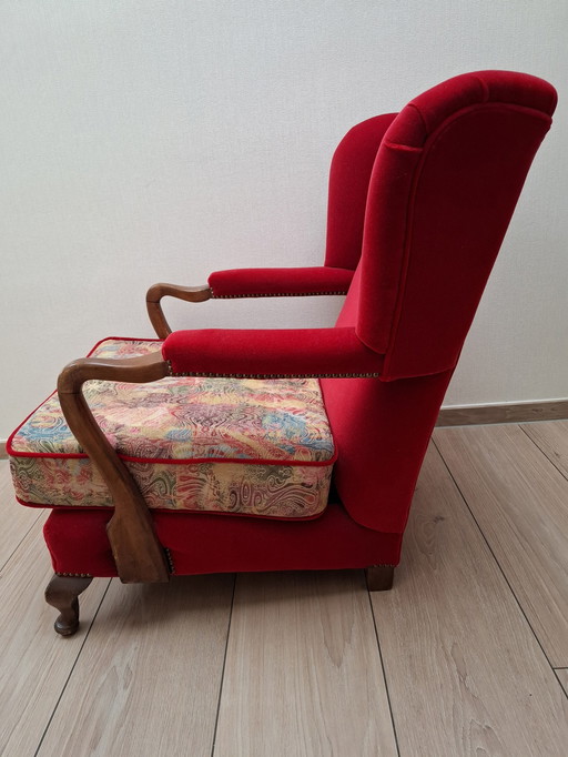 2x vintage fauteuils - rood