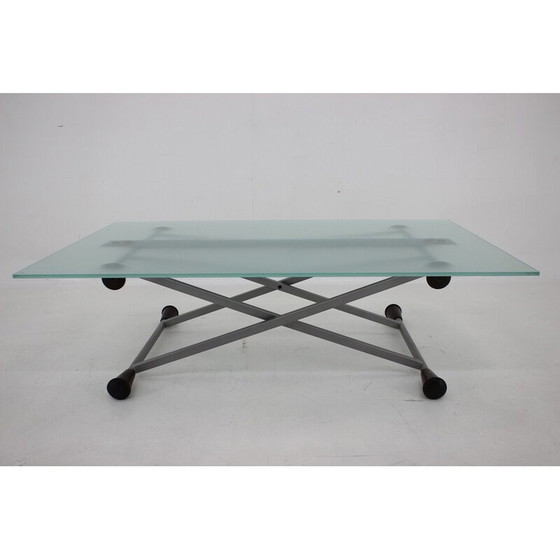 Image 1 of Vintage glazen salontafel van Desalto, Italië 1990