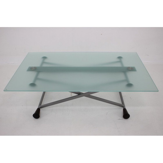 Image 1 of Vintage glazen salontafel van Desalto, Italië 1990