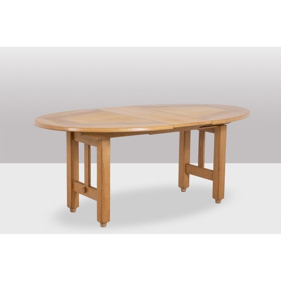 Image 1 of Vintage ovale tafel in naturel eiken van Guillerme et Chambron, Frankrijk 1970