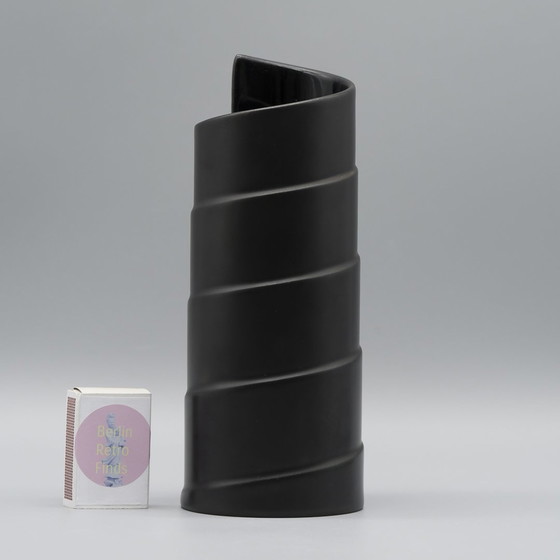 Image 1 of Marcello Morandini & Tapio Wirkkala Rosenthal Matte Porcelaine Noire Duo Vaas