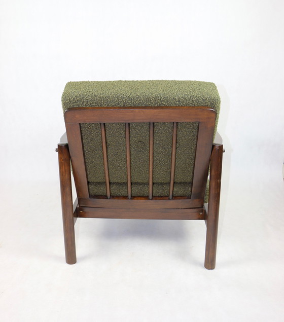 Image 1 of Vintage Fauteuil In Olijf Boucle, 1970S