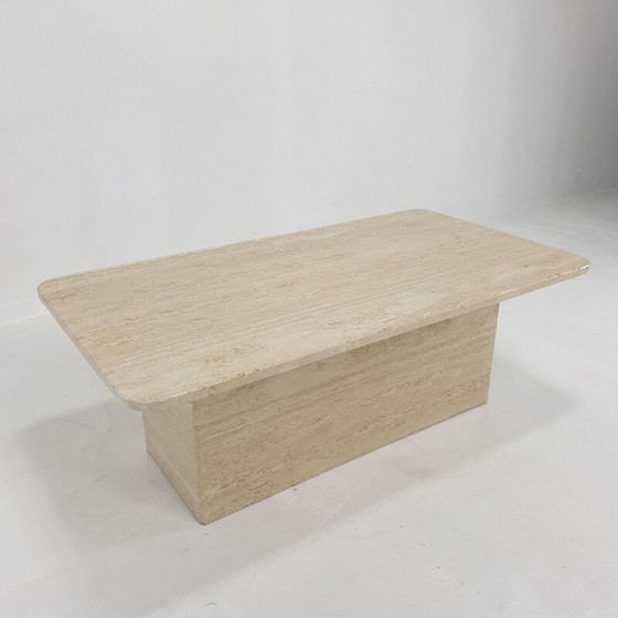 Image 1 of Vintage travertijnen salontafel, Italië 1980