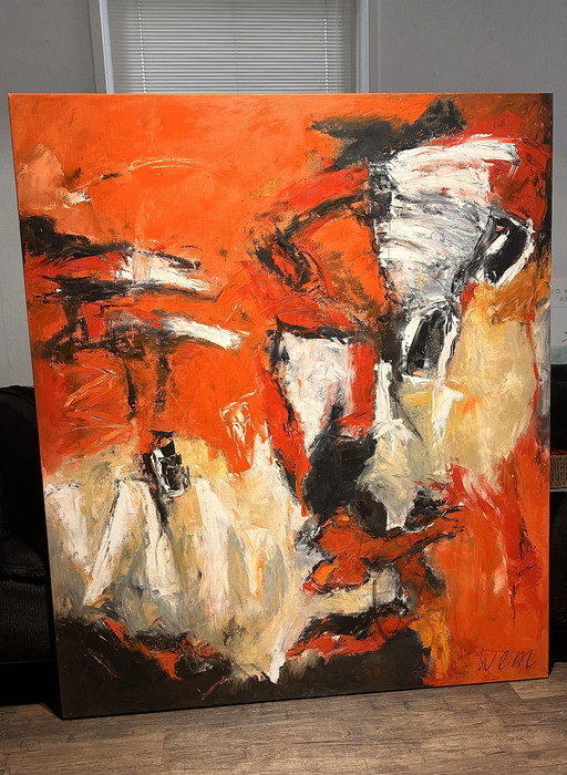 Oil Painting Abstract Wem van Loon 2008