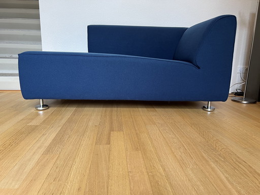 Gelderland 4800 Armrechts 2 Zits Chaise Longue Stof Kvadrat 632 Blauw