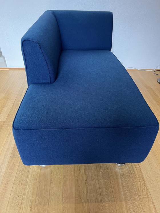 Image 1 of Gelderland 4800 Armrechts 2 Zits Chaise Longue Stof Kvadrat 632 Blauw