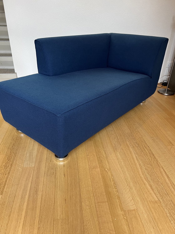 Image 1 of Gelderland 4800 Armrechts 2 Zits Chaise Longue Stof Kvadrat 632 Blauw