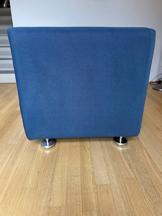 Image 1 of Gelderland 4800 Armrechts 2 Zits Chaise Longue Stof Kvadrat 632 Blauw