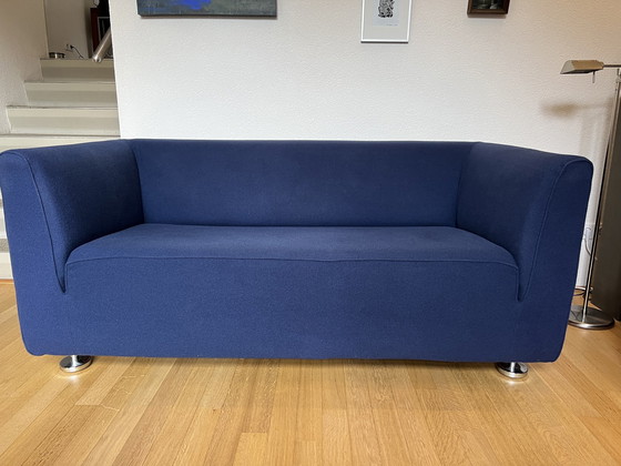 Image 1 of Gelderland 4800 Armrechts 2 Zits Chaise Longue Stof Kvadrat 632 Blauw